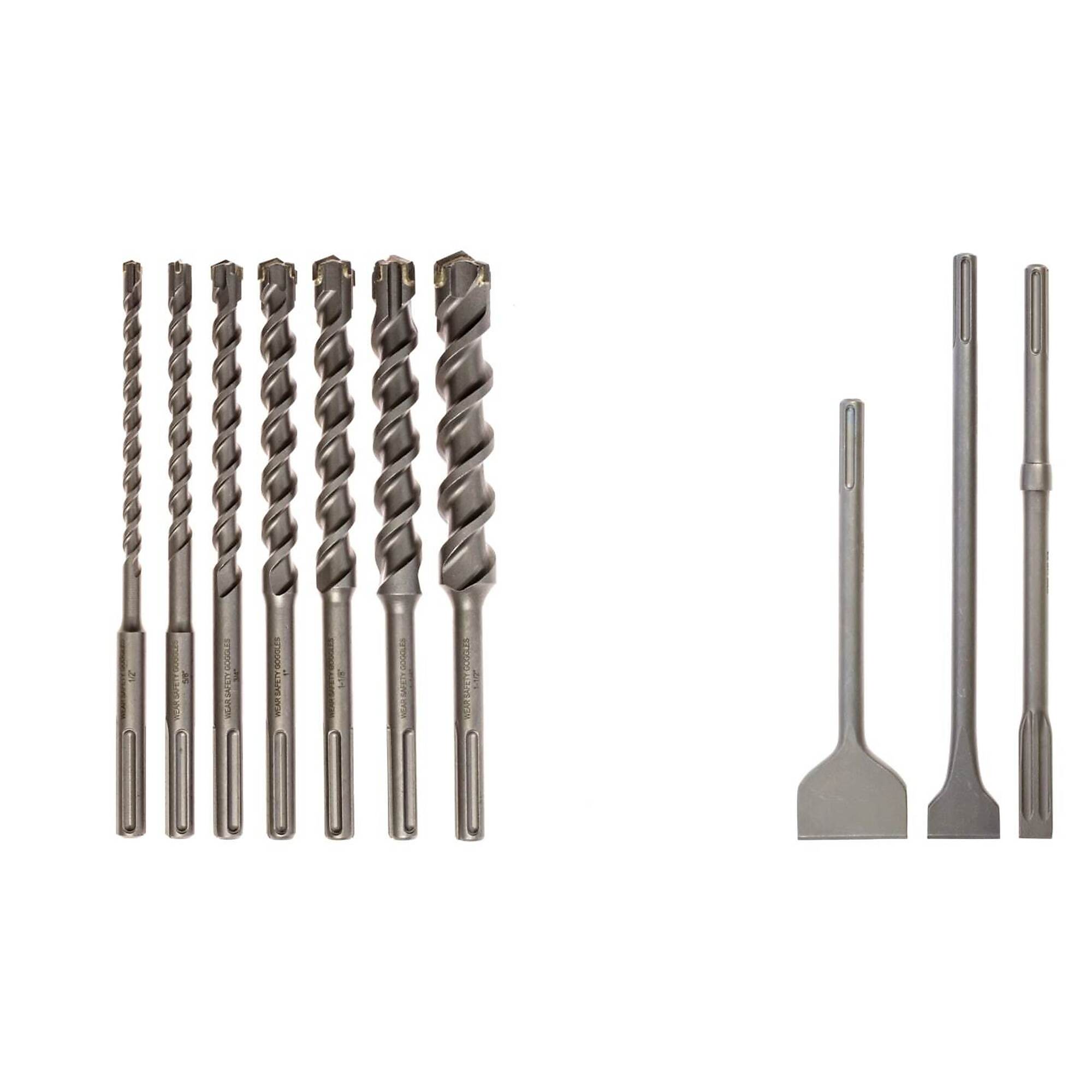 KATEYA, 7 Carbide Tipped Bits, 3 Scaling Chisels, SDS Max, Included (qty.) 1 Model# 10PSDMCD